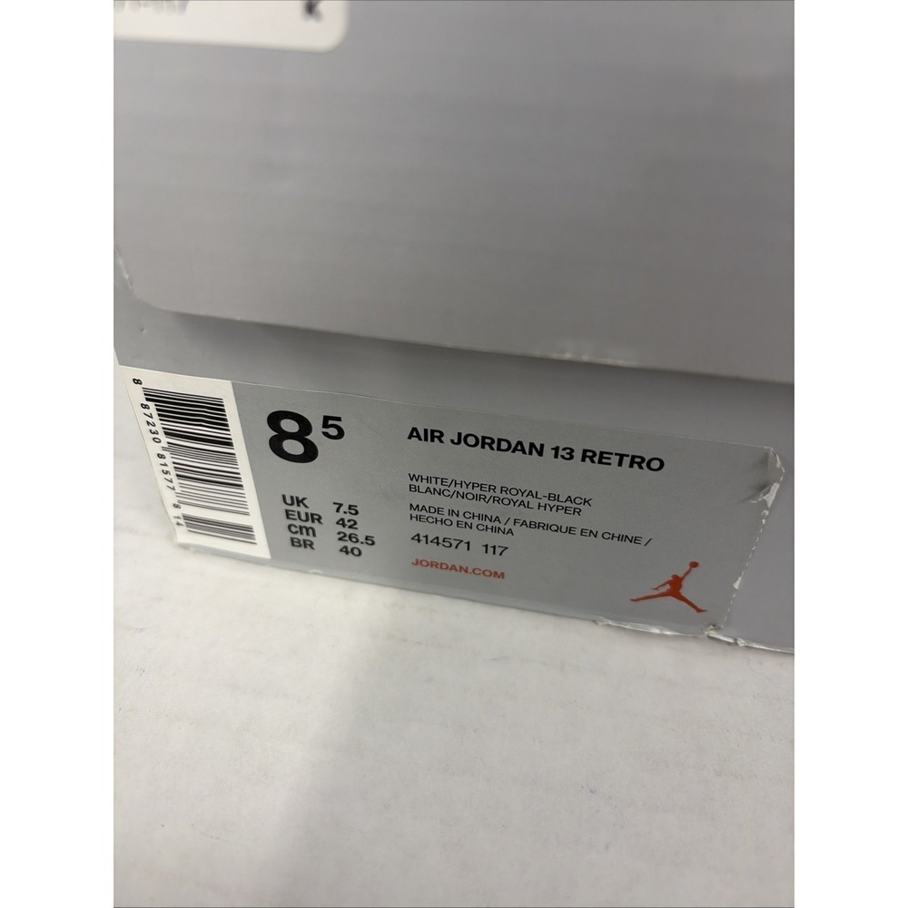 Jordan Air Jordan 13 Retro Hyper Royal White Blue Black Leather 414571-117 8.5 - Picture 4 of 15